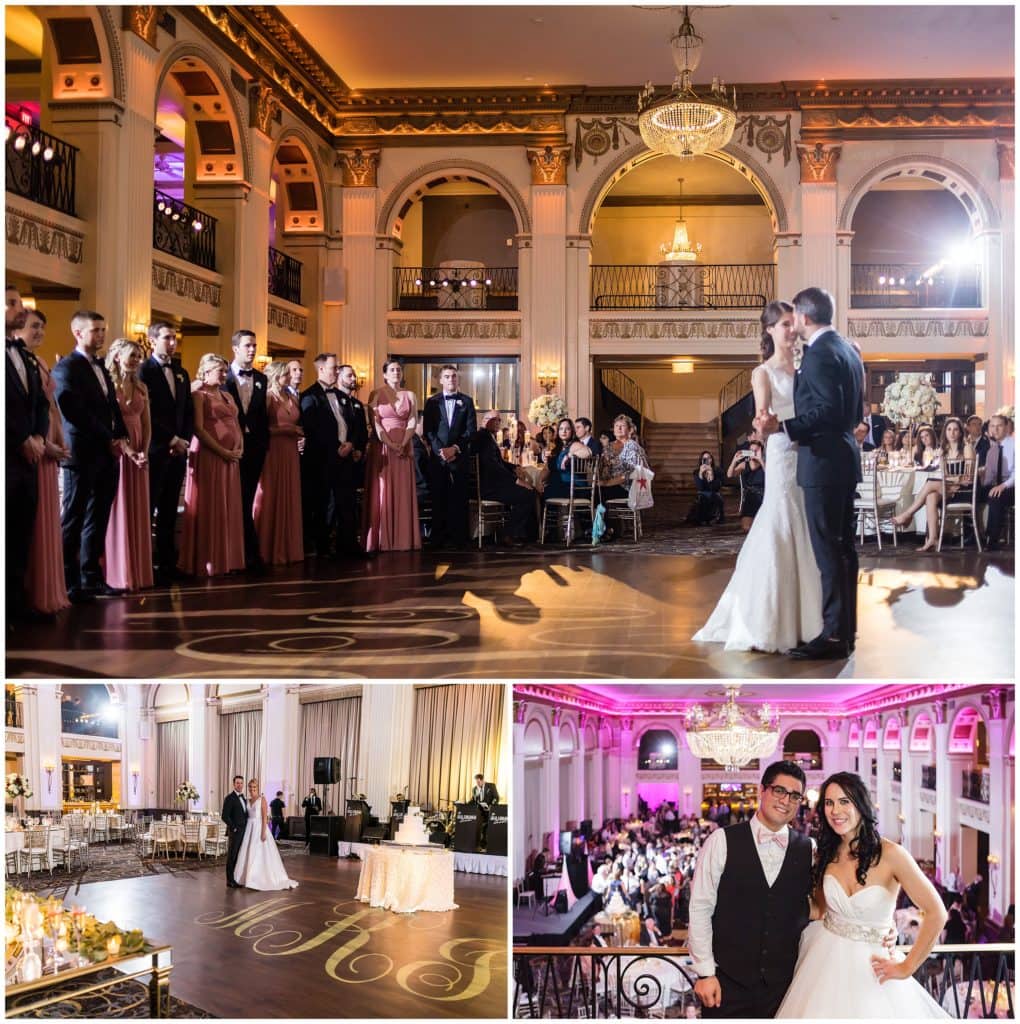 Newly married couples on the dance floor at the Ballroom at the Ben - Best Philadelphia Wedding Venues