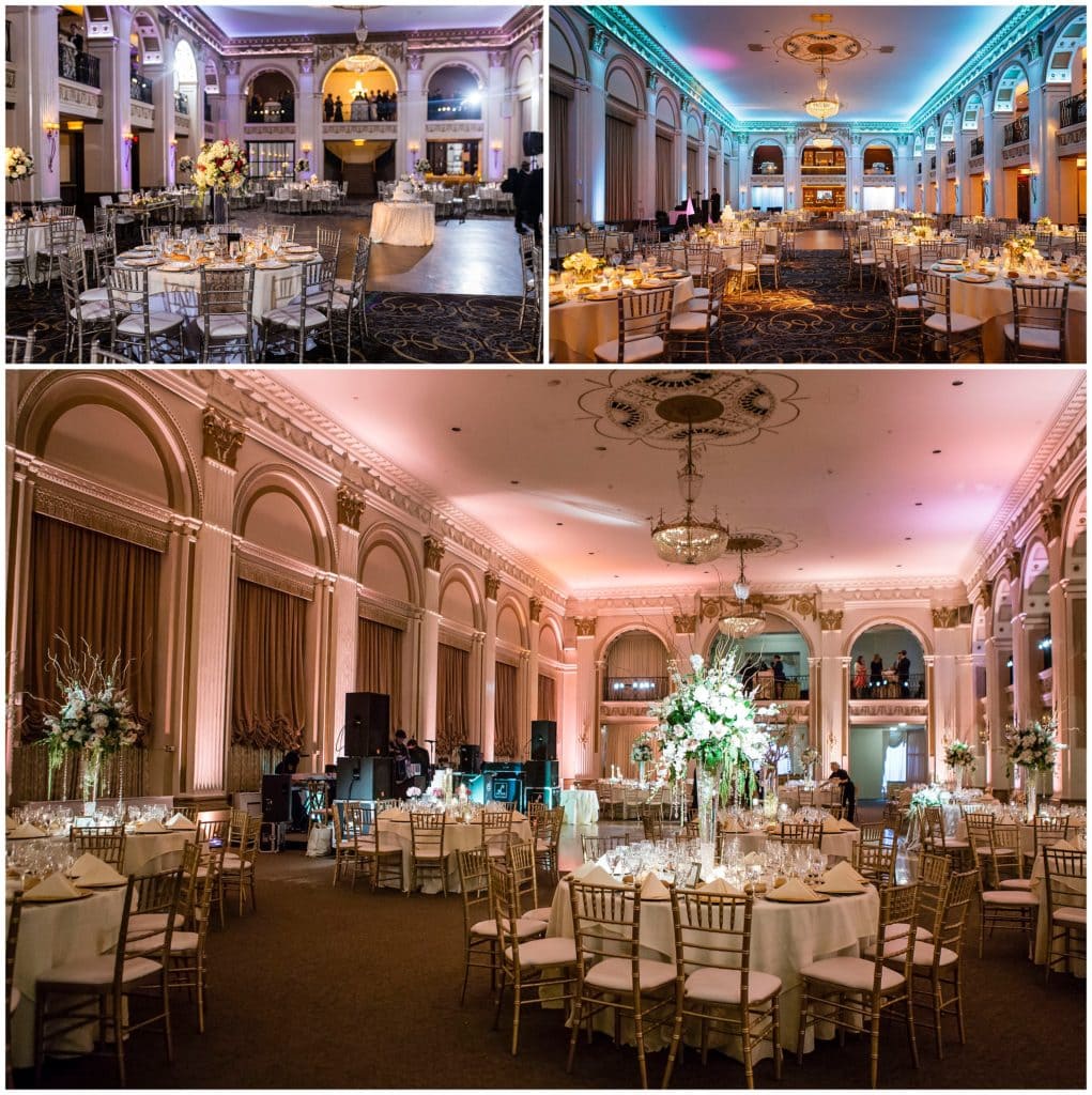 Reception table showing off the Ballroom at the Ben - Best Philadelphia Wedding Venues