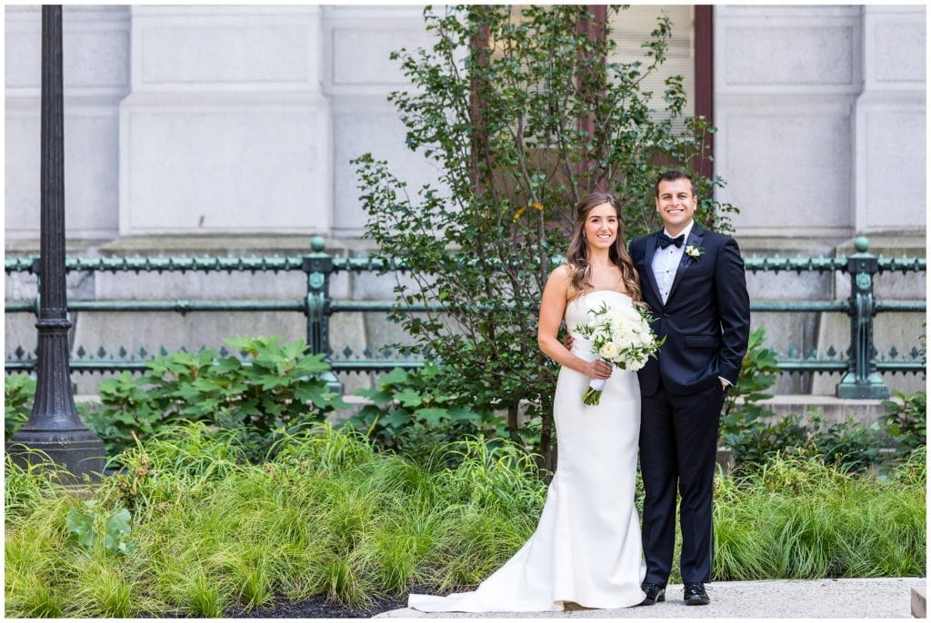 Traditional bride and groom portrait at Philadelphia City Hall