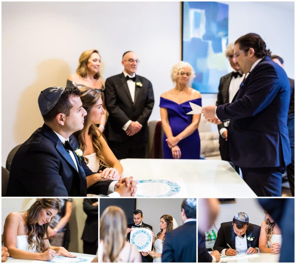 Jewish wedding ceremony with Ketubah signing