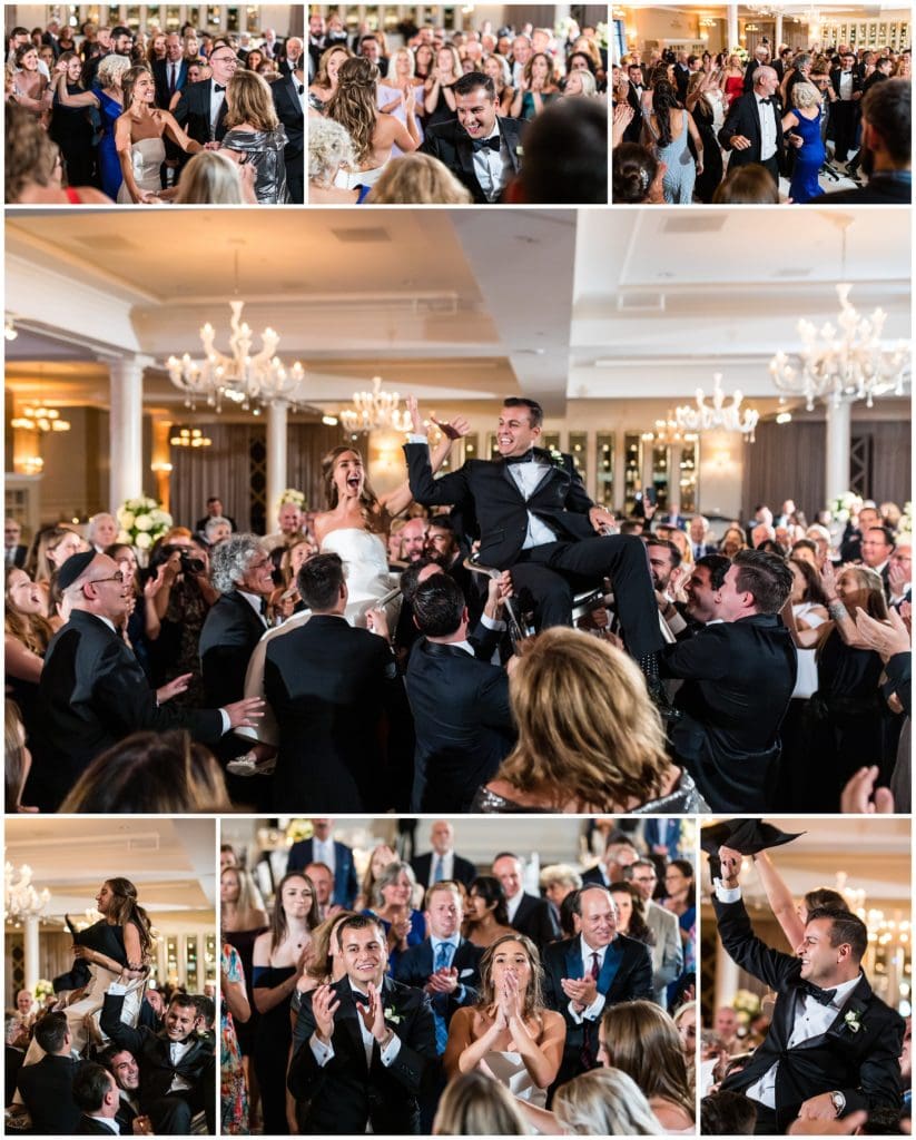 Jewish wedding reception with the Horah dance at Vie wedding reception