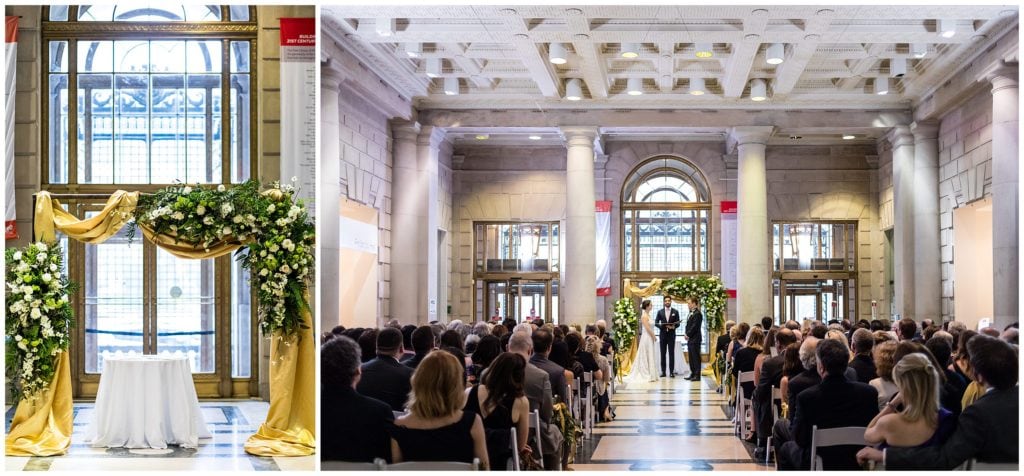 ceremony details at the Free Library at Philadelphia - best Philadelphia wedding venues