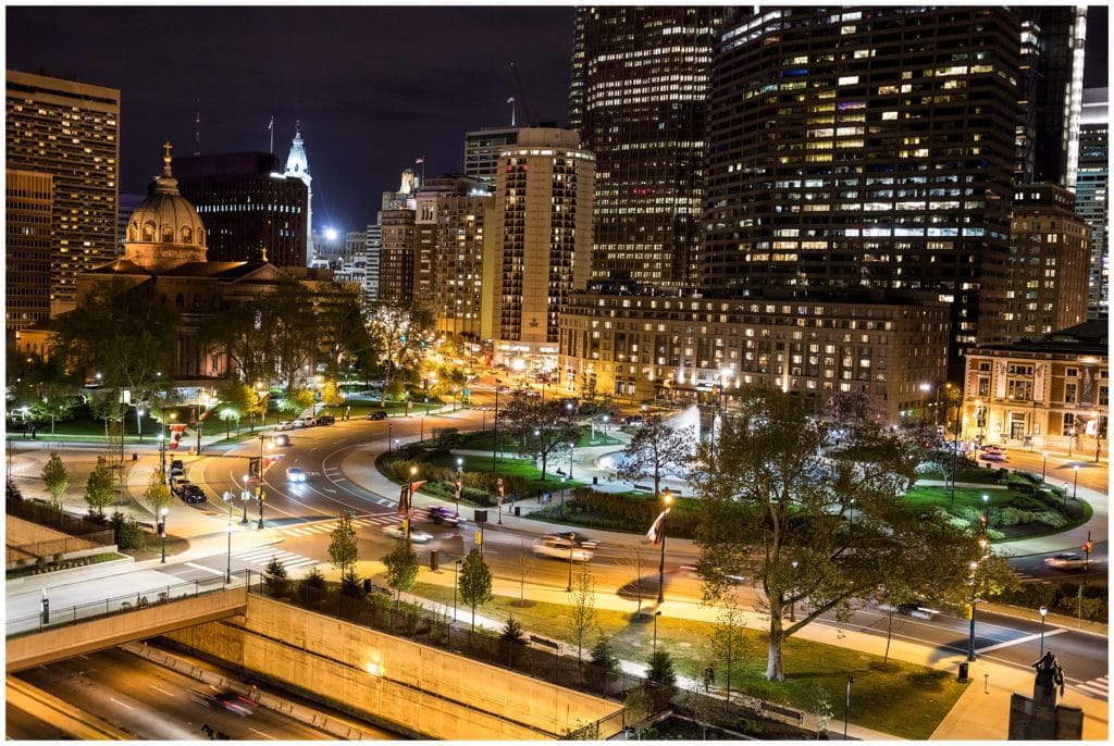 the view of logan circle from the Skyline Terrace at the Free Library at Philadelphia - best Philadelphia wedding venues