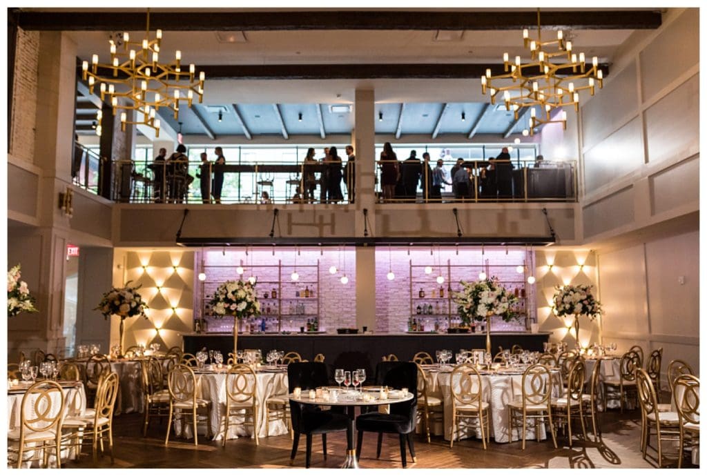 detail of the bar and upper level at the Lucy by Cescaphe - Best Philadelphia Wedding Venues