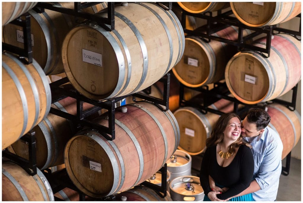 Washington DC Navy Yard engagement session portrait in winery