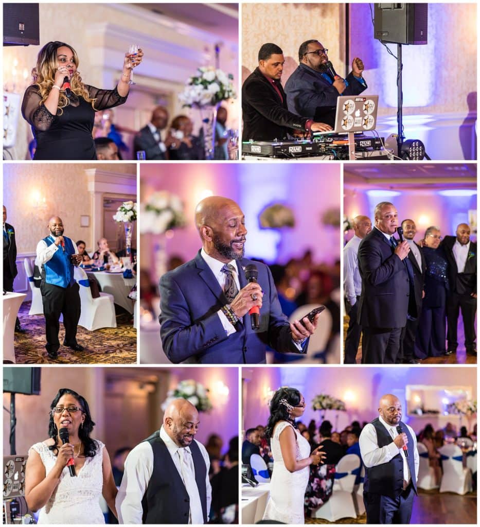 toasts and thank you speeches during the Windsor Ballroom wedding reception