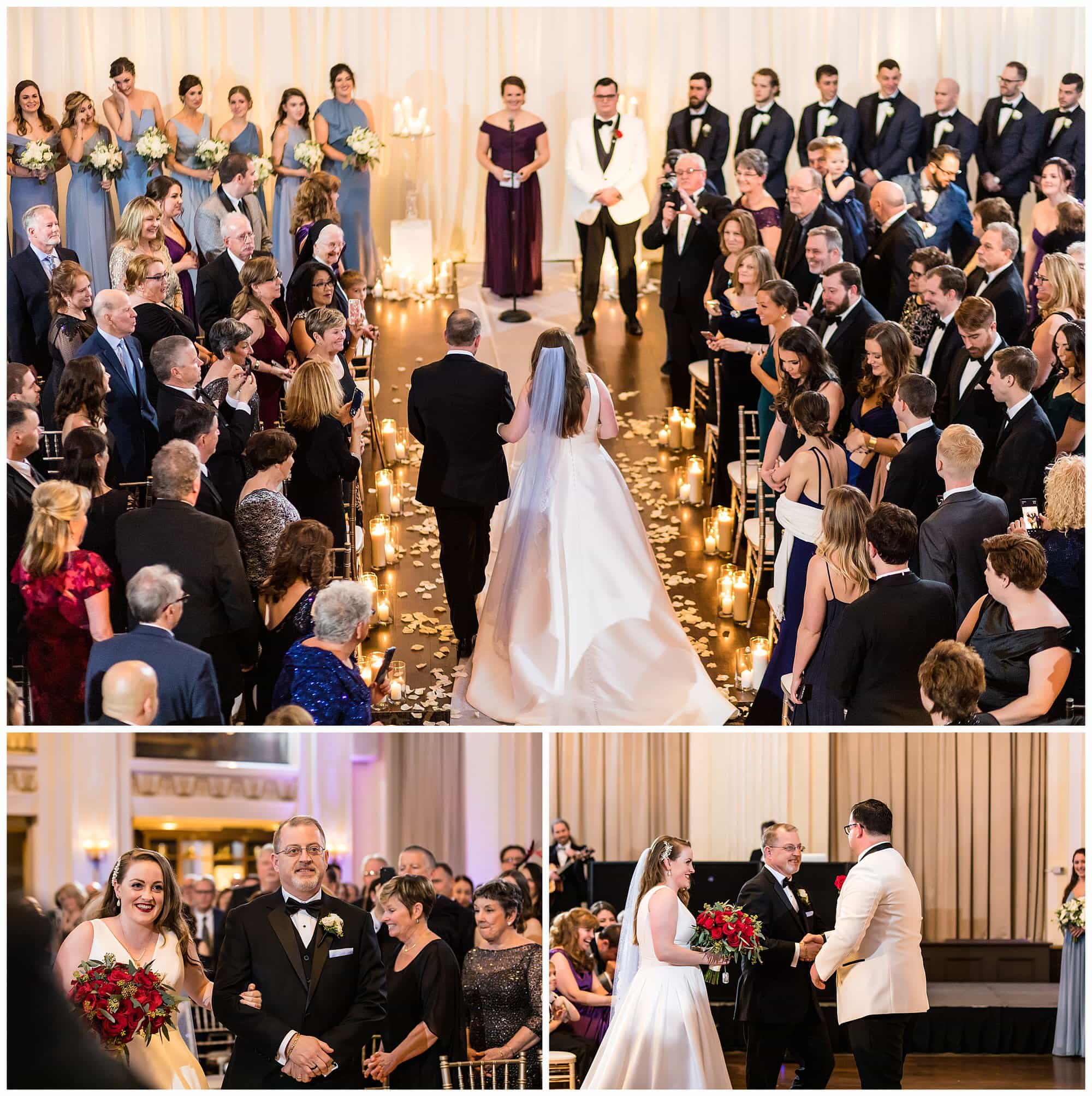 father of the bride walking his daughter down the aisle