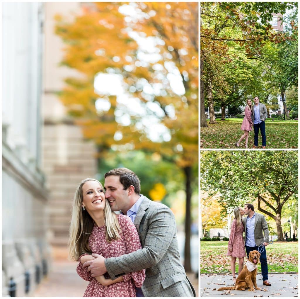 Washington Square engagement session with dog