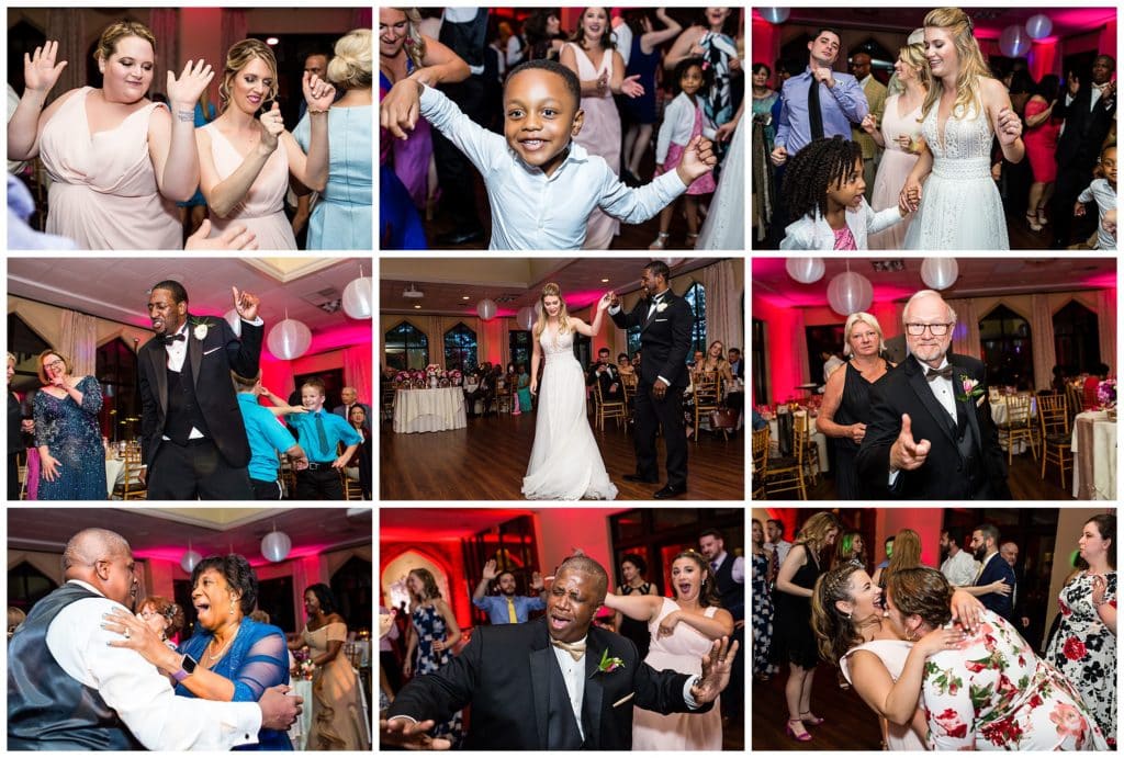 Aldie Mansion wedding reception dance floor and party photo collage