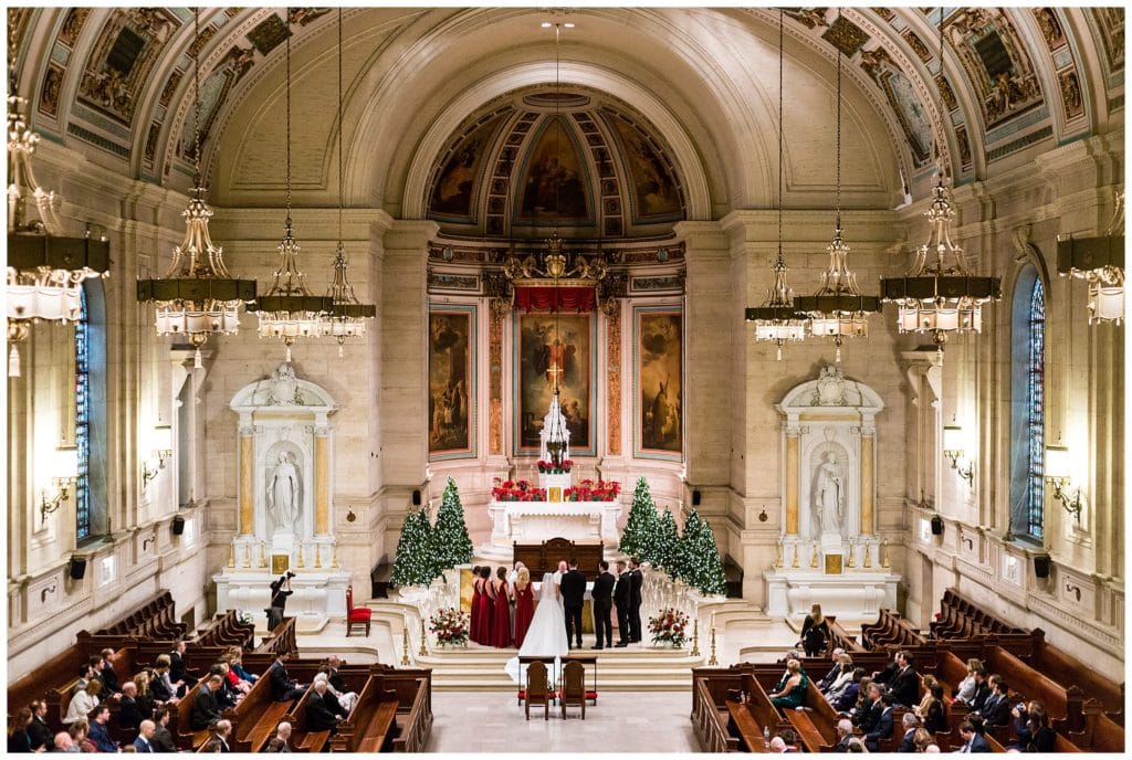 St. Charles Boromeo Church Christmas wedding ceremony