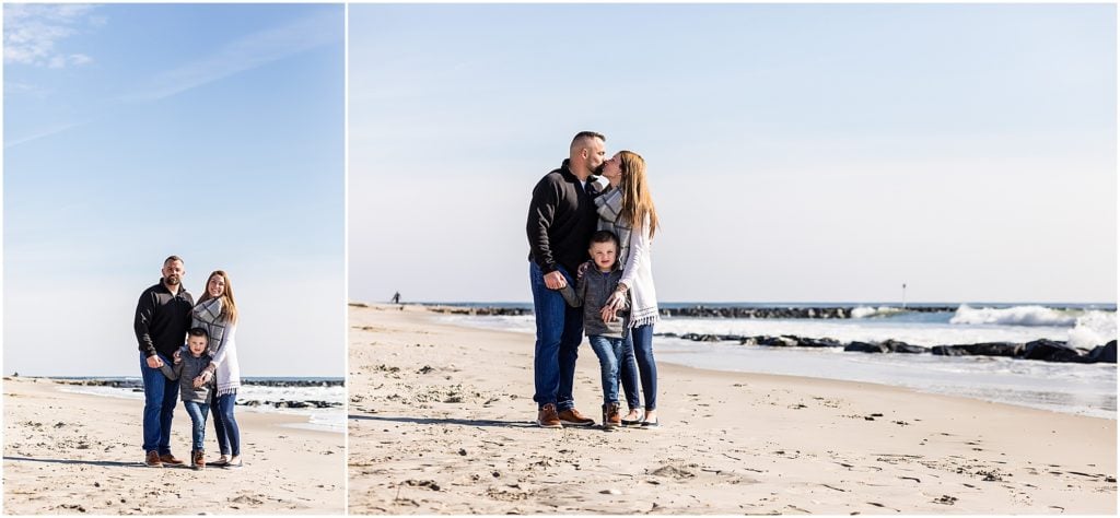 Traditional family portrait on Ocean City Beach engagement session