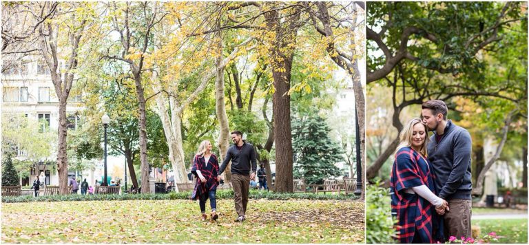 Rittenhouse Square Engagement Photos | Sam Sadvary & Josh Glasure