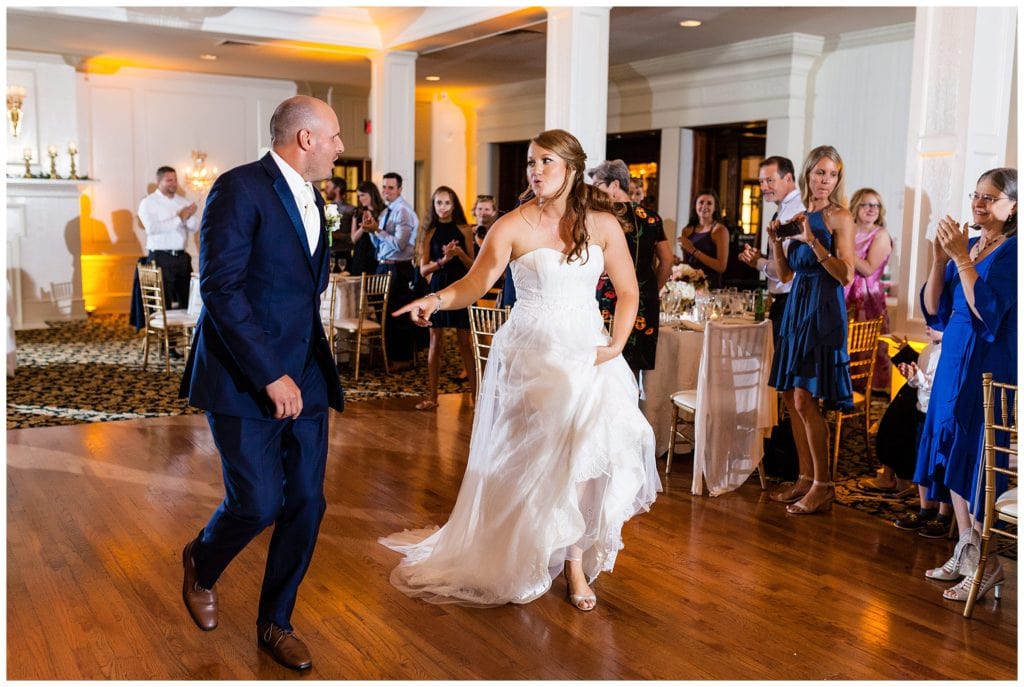 Bride and groom introduction at William Penn Inn wedding reception