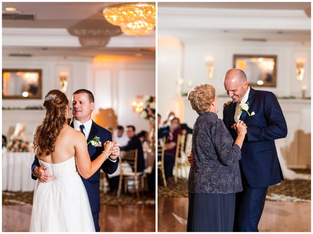 Parent dances with father of the bride and mother of the groom at William Penn Inn wedding reception
