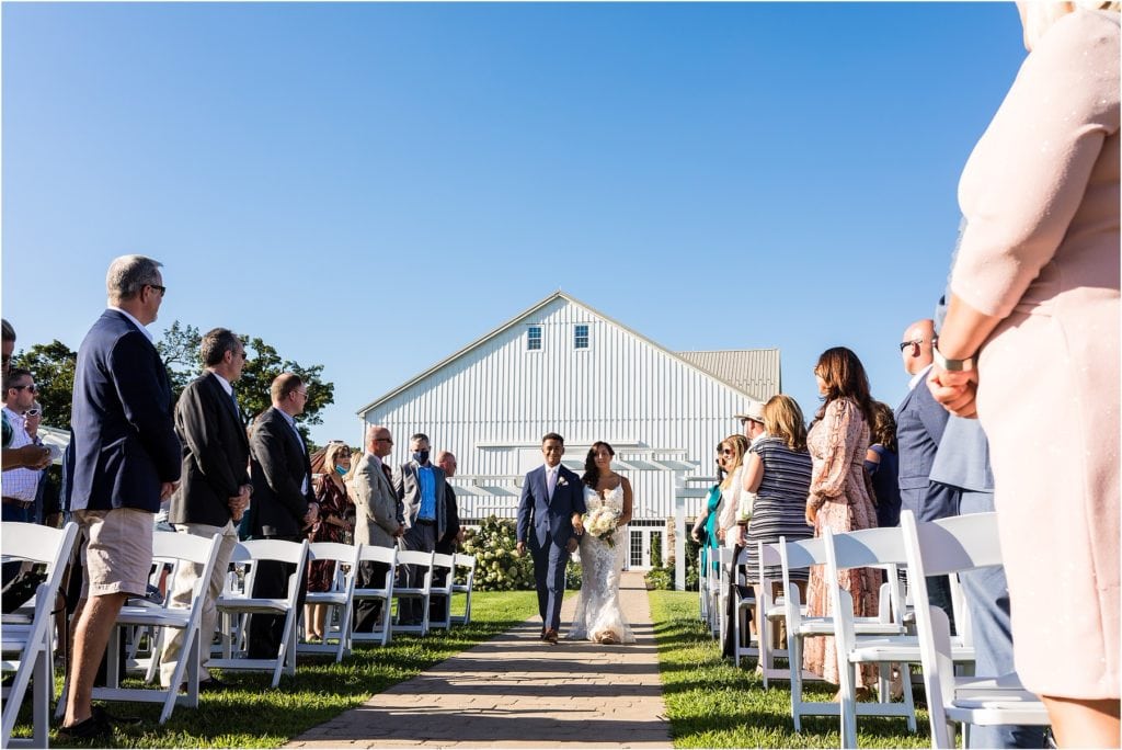 Son walks his mother down the aisle in vow renewal ceremony at Barn at Stoneybrooke