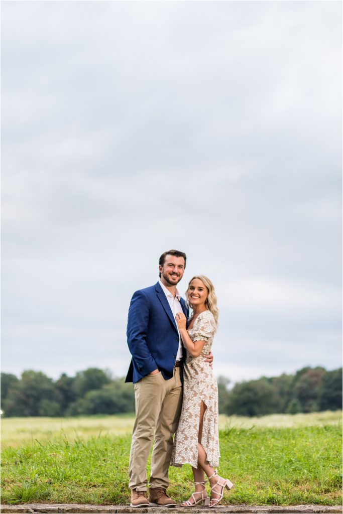PHL17 Anchor engagement shoot traditional engaged couple portrait at Valley Forge Park