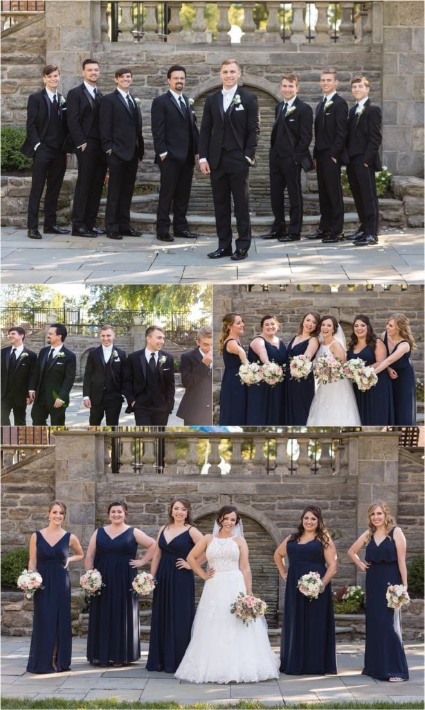 Groomsmen and wedding party portrait collage