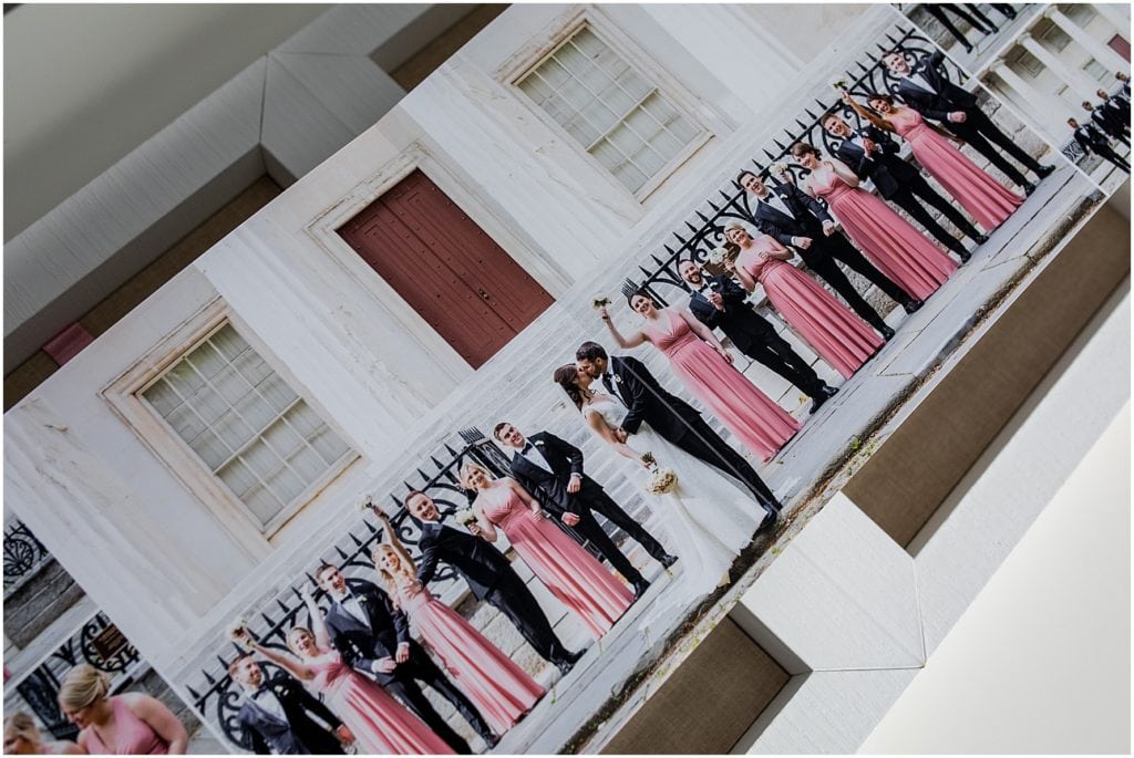 detail of lay flat printing format in wedding album