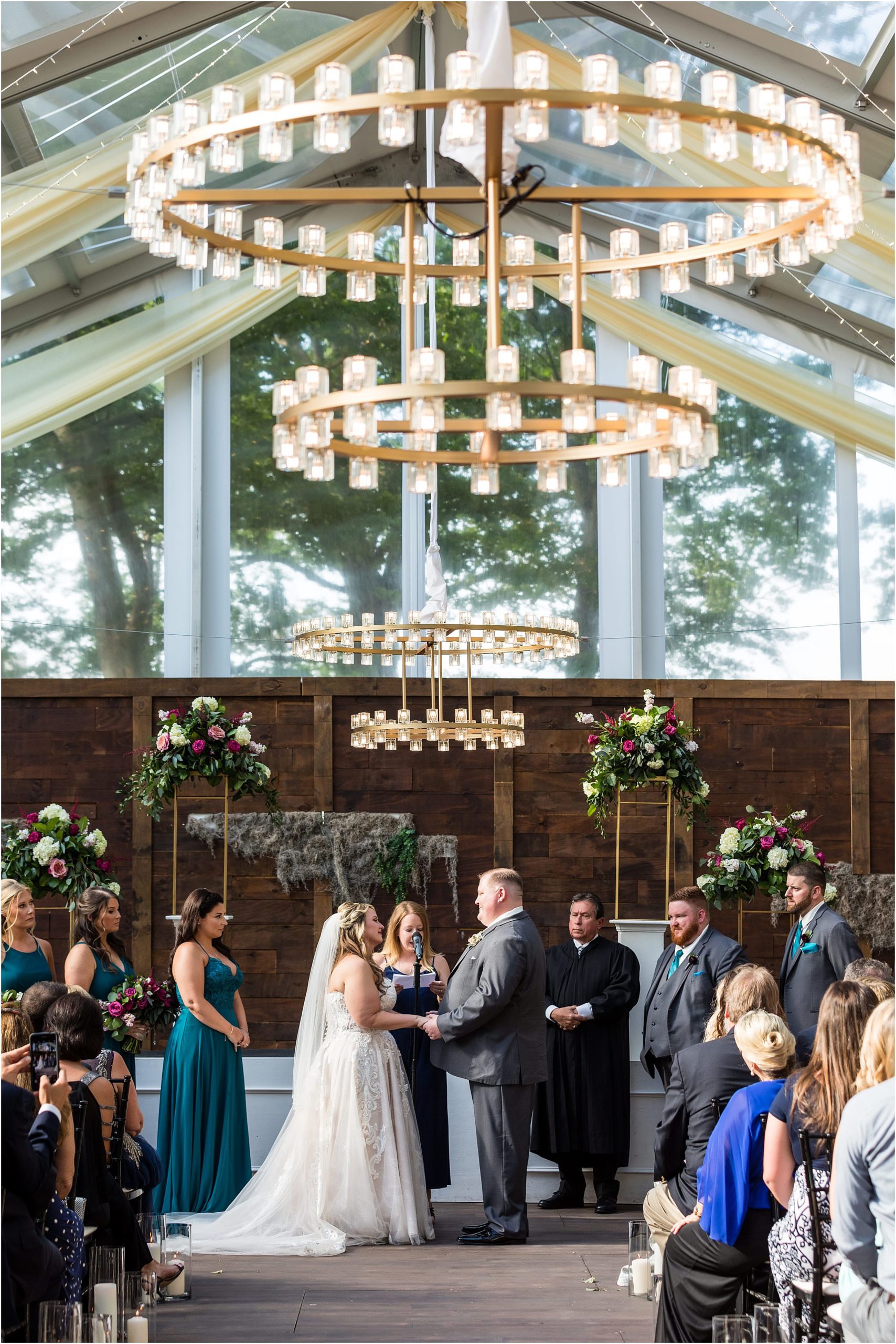 bride and groom saying their vows at ceremony