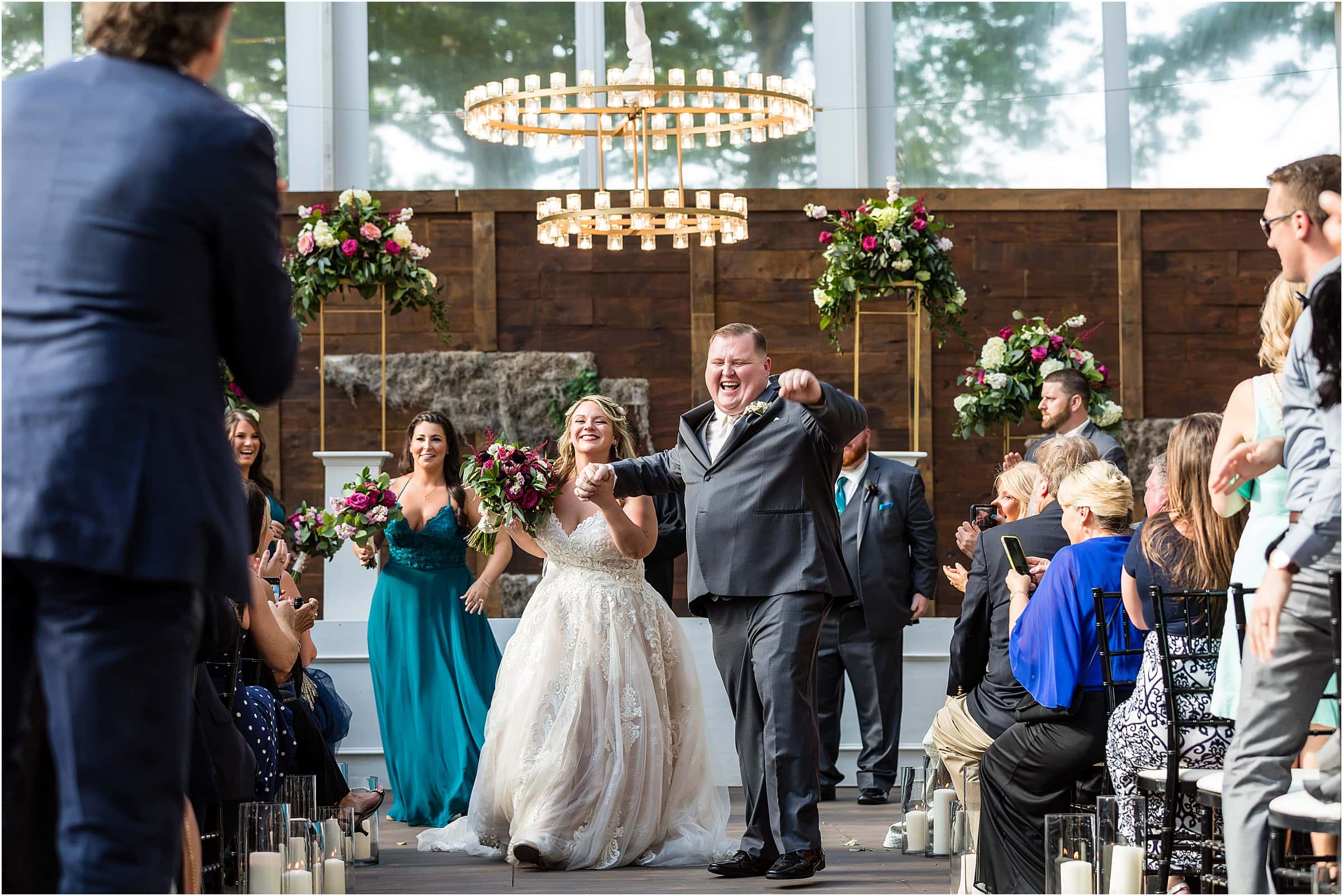 Bride and groom processing out of ceremony