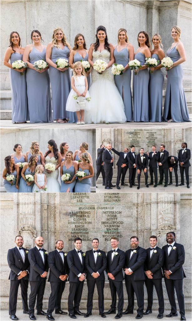 Collage of bridal party portraits