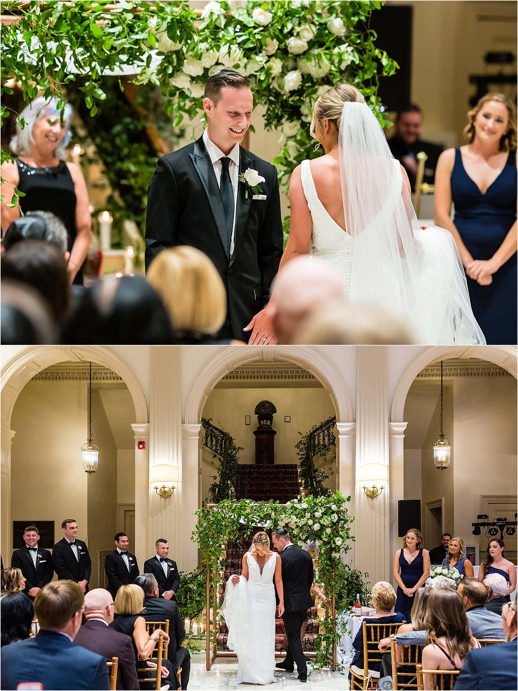 Bride and Groom face opposite directions