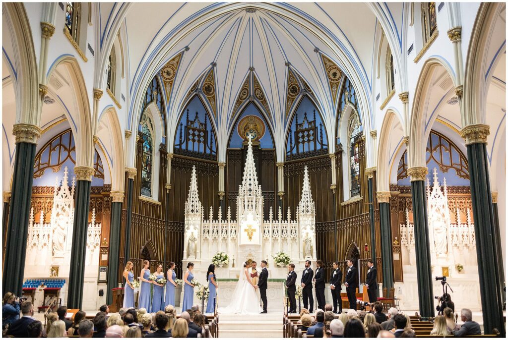 Wedding ceremony inside St. John the Baptist