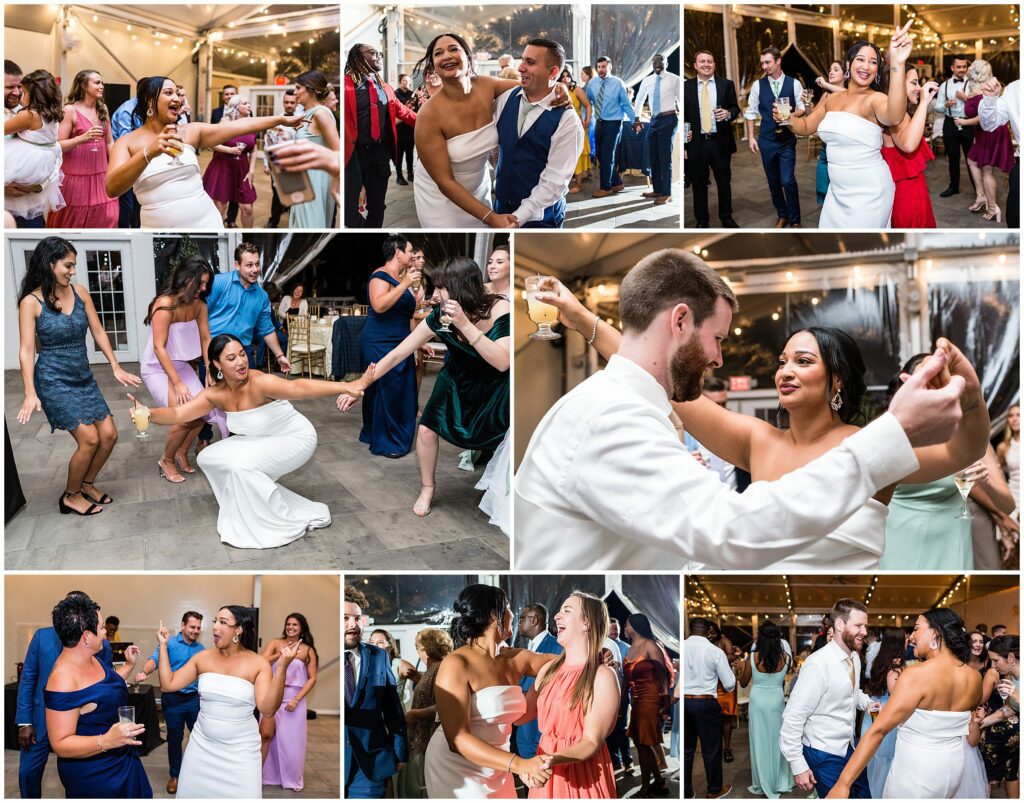 Scenes from a wedding reception dance floor