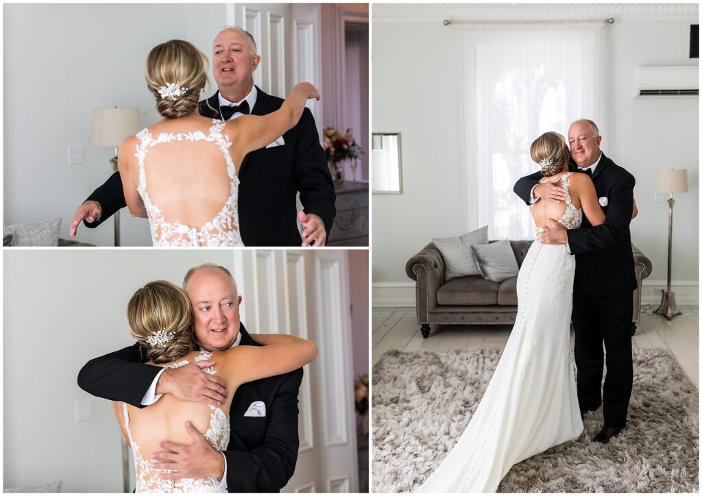 Bride has emotional first look with her father