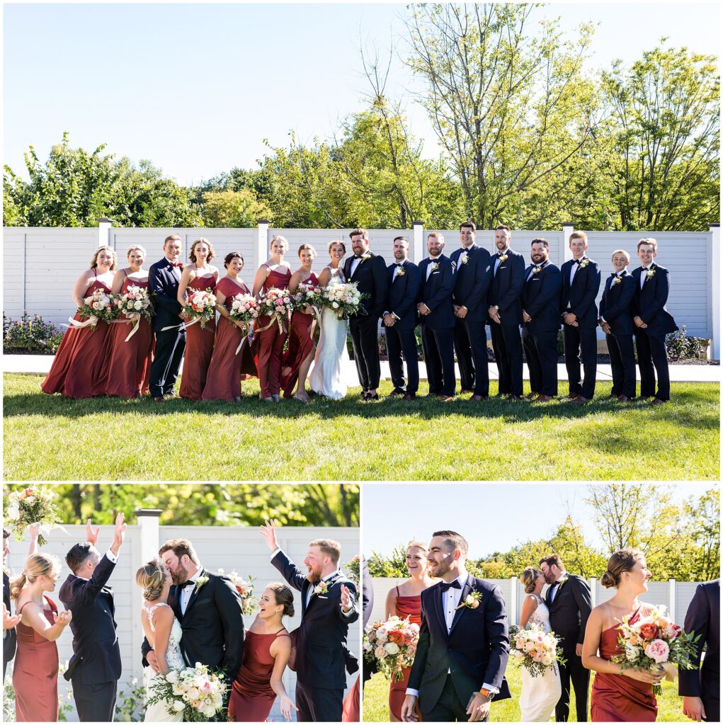 bride, groom, and their wedding party