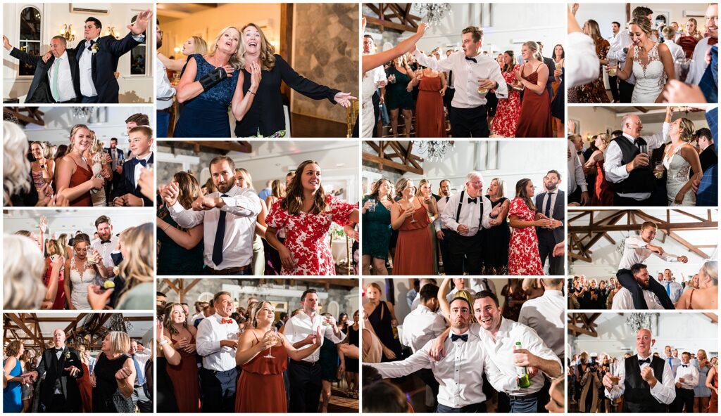 fun, high energy dance floor at Loch Aerie Mansion wedding reception