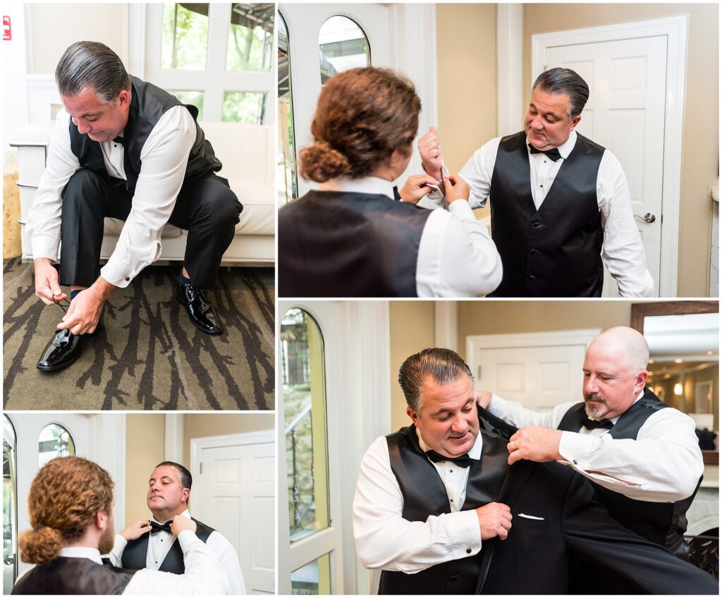 Groom gets ready for his wedding