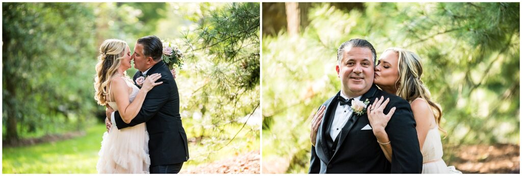 Bride and Groom share a few kisses