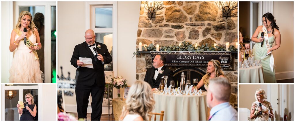 Toasts during wedding reception