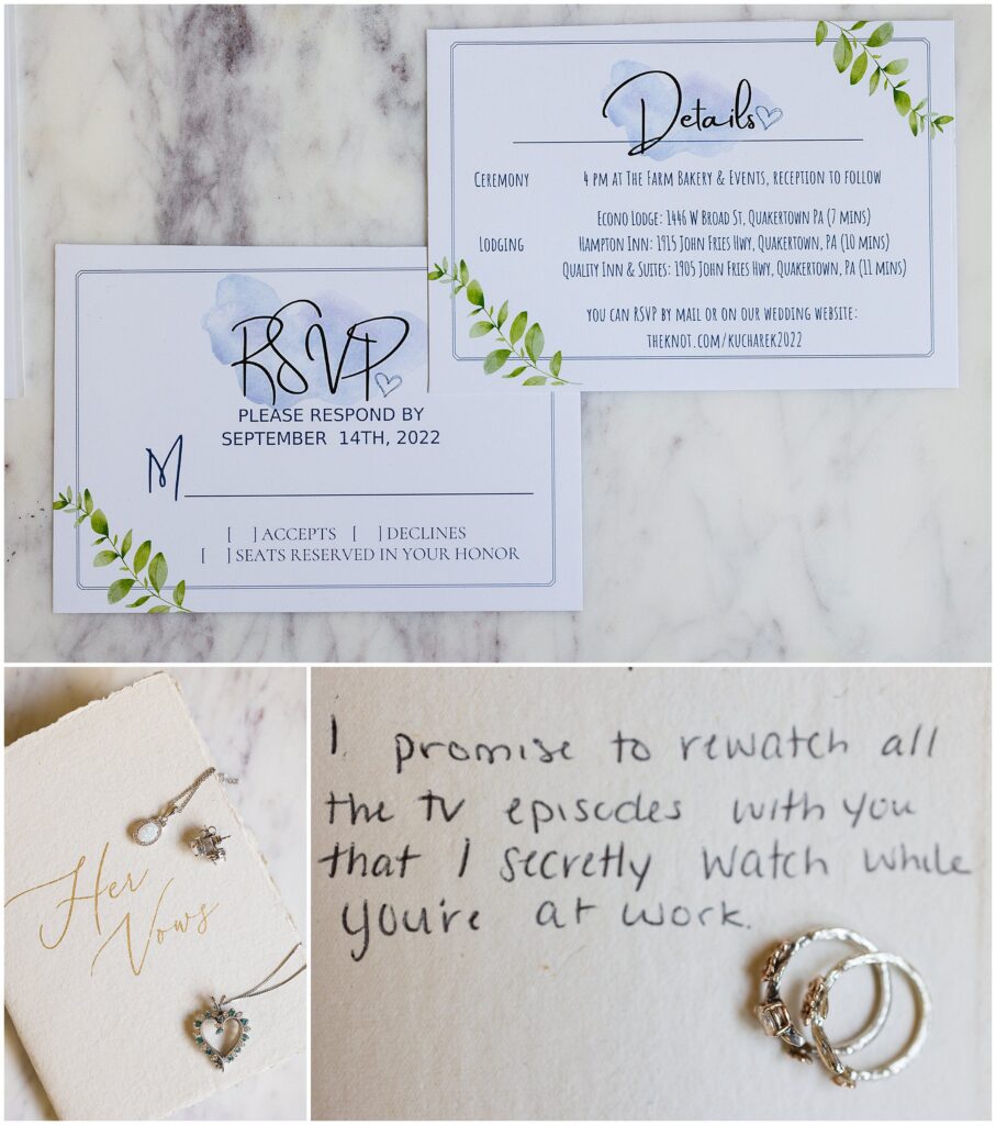 wedding details with blue details