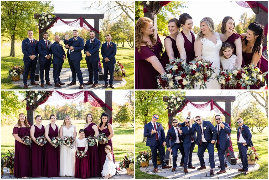 Fall wedding party portraits 