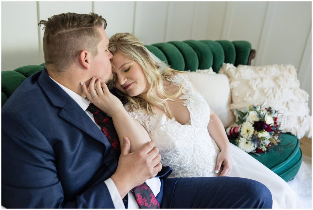 Bride and Groom share a quiet moment together