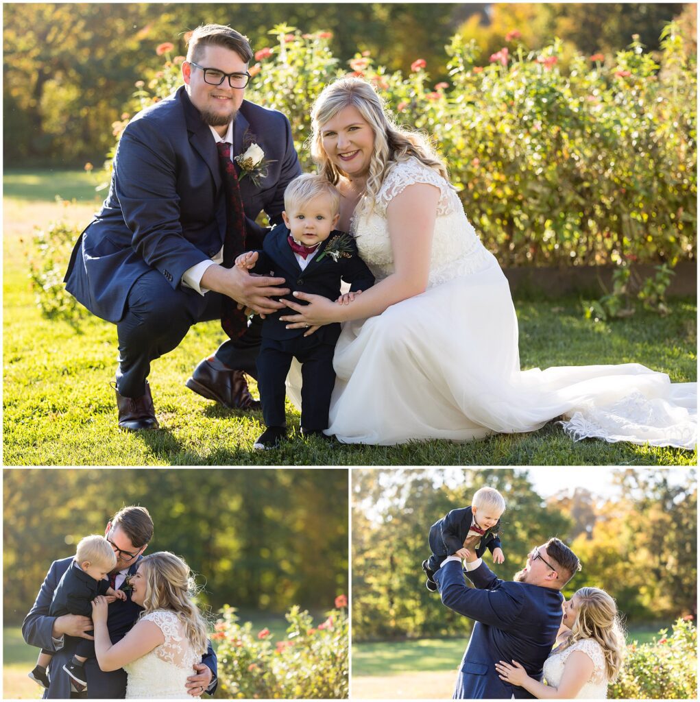 Newlyweds with their toddler son 