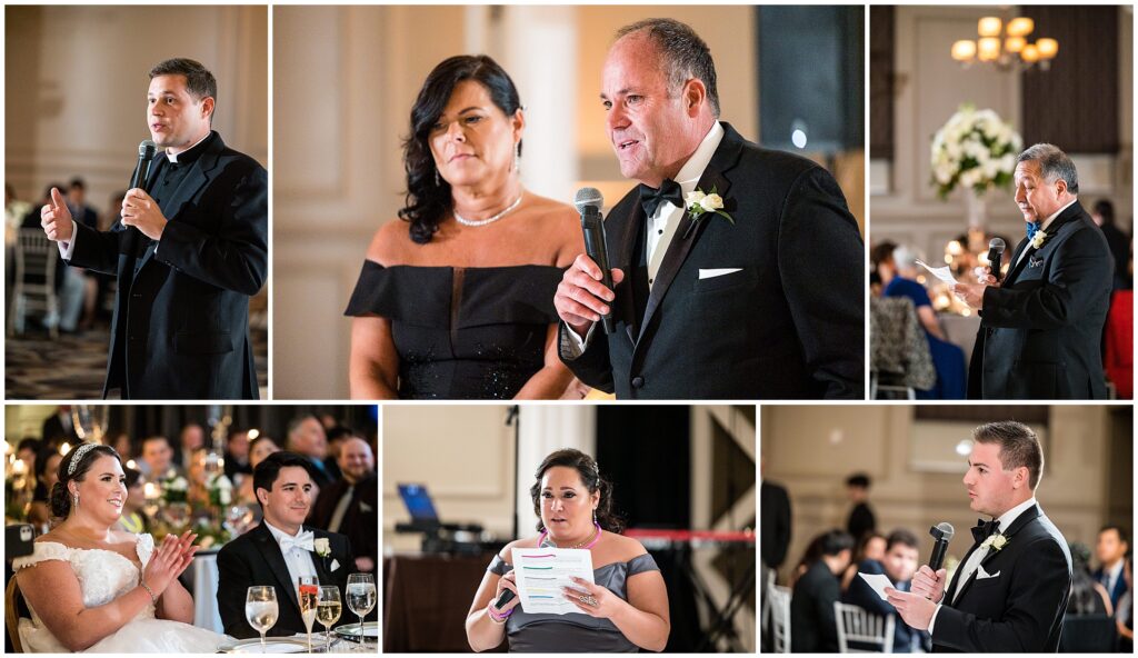 Toasts at wedding reception 