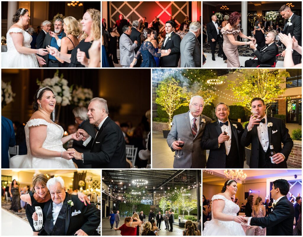 Wedding reception at Vie Cescaphe allowed for a packed dance floor, and an outdoor space with a cigar bar