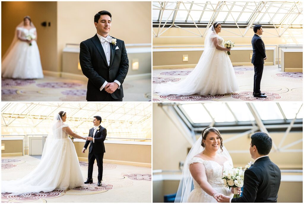 Bride and Groom's first look