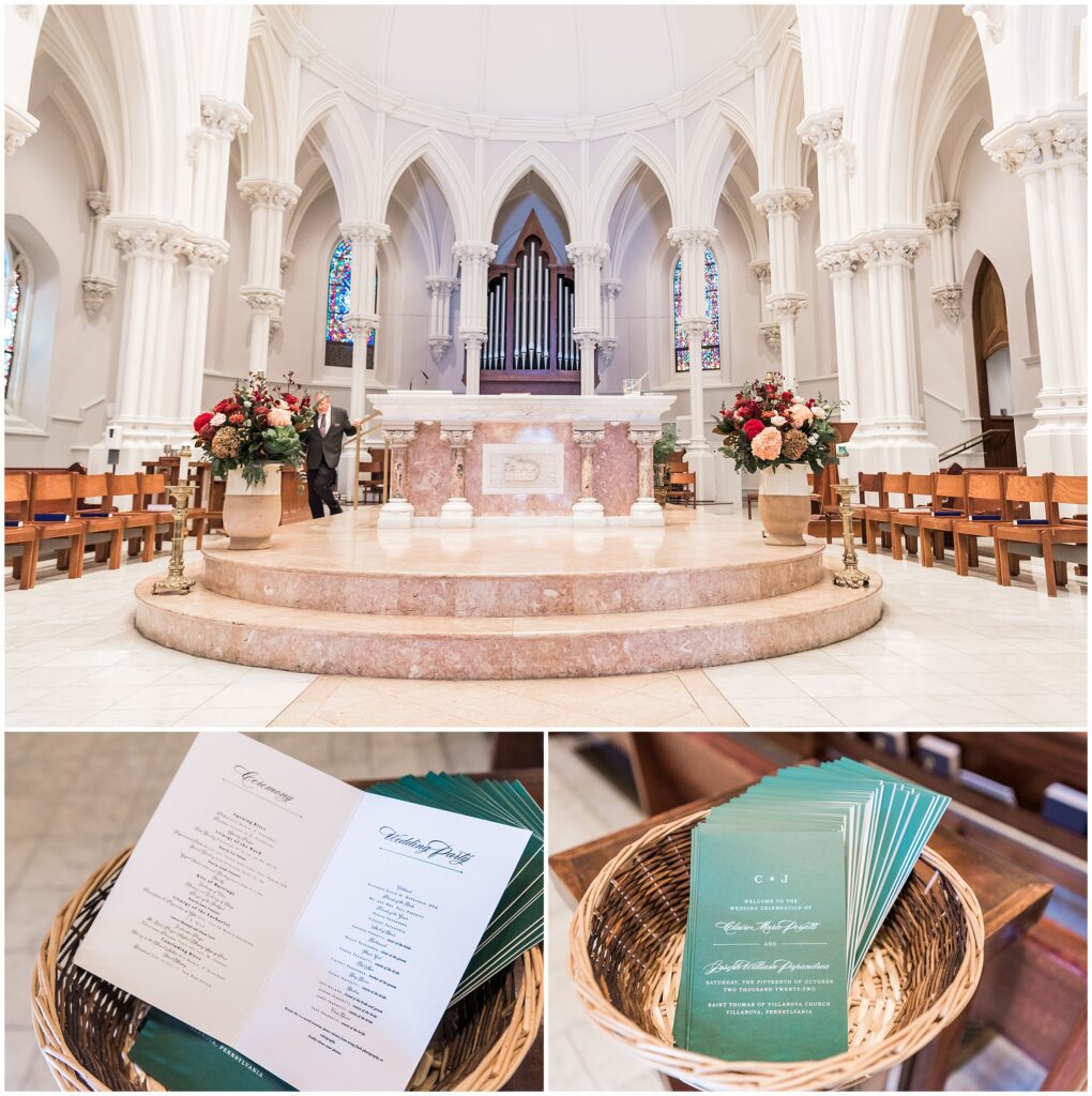 ceremony programs at Villanova Chapel