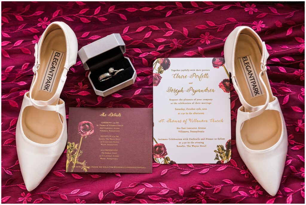 fall wedding invitations with burgundy and gold