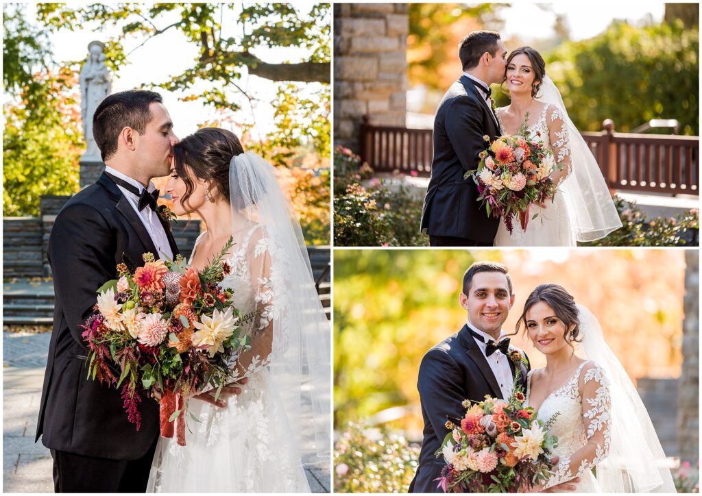 Bride and Groom share quiet moments together on a gorgeous fall day