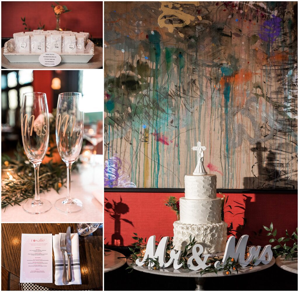 details at Wayne Hotel Rosalie wedding reception