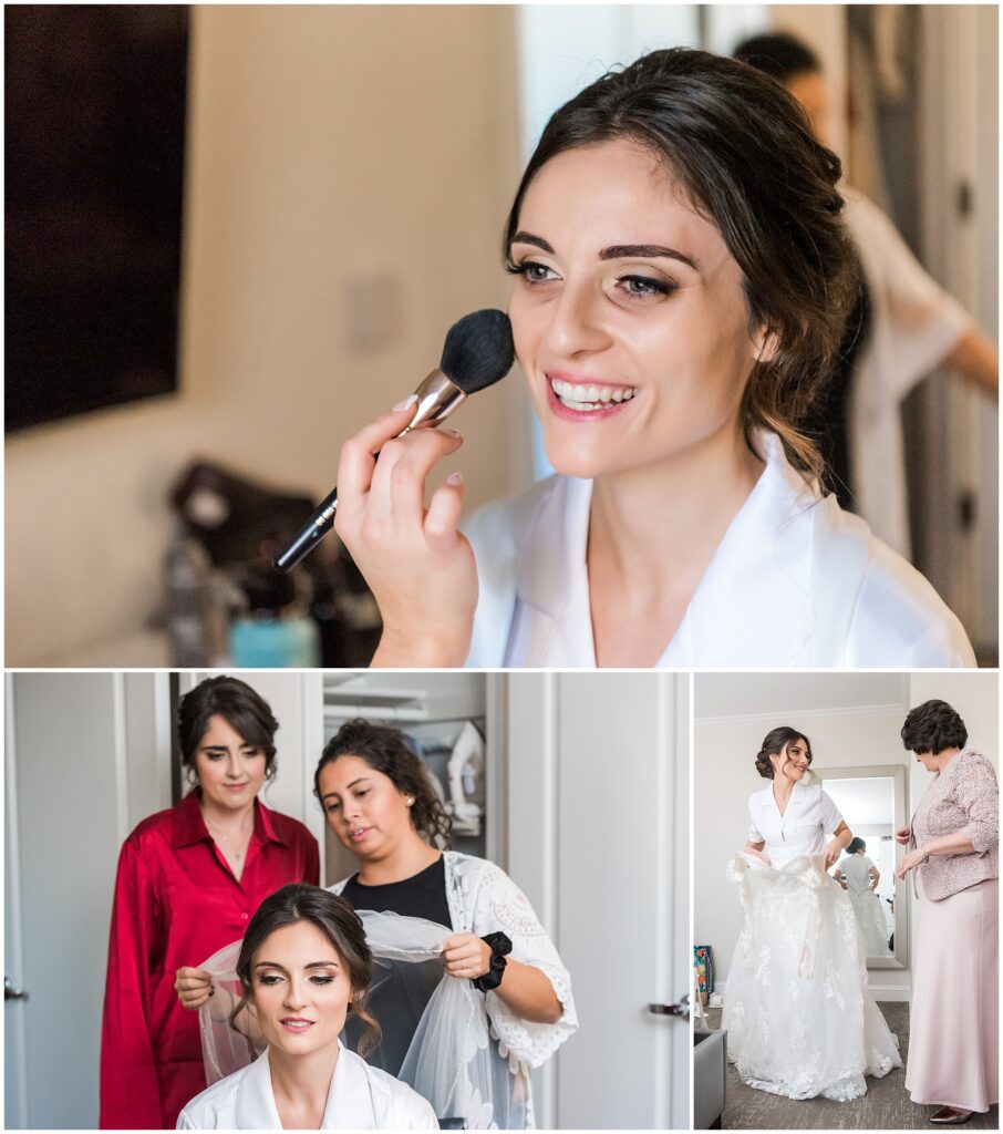 bride gets ready for her wedding day