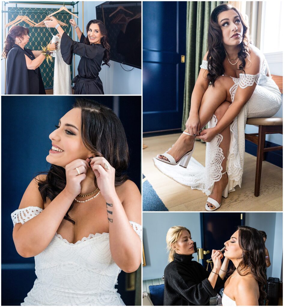 Bride gets ready on her wedding day