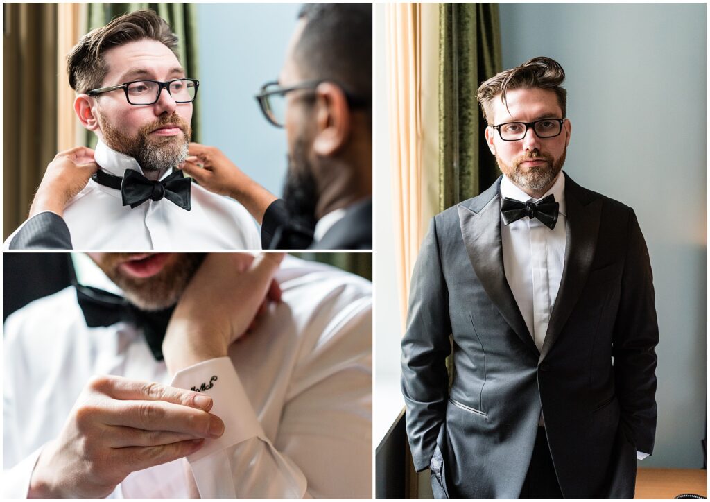 Groom gets ready on his wedding day