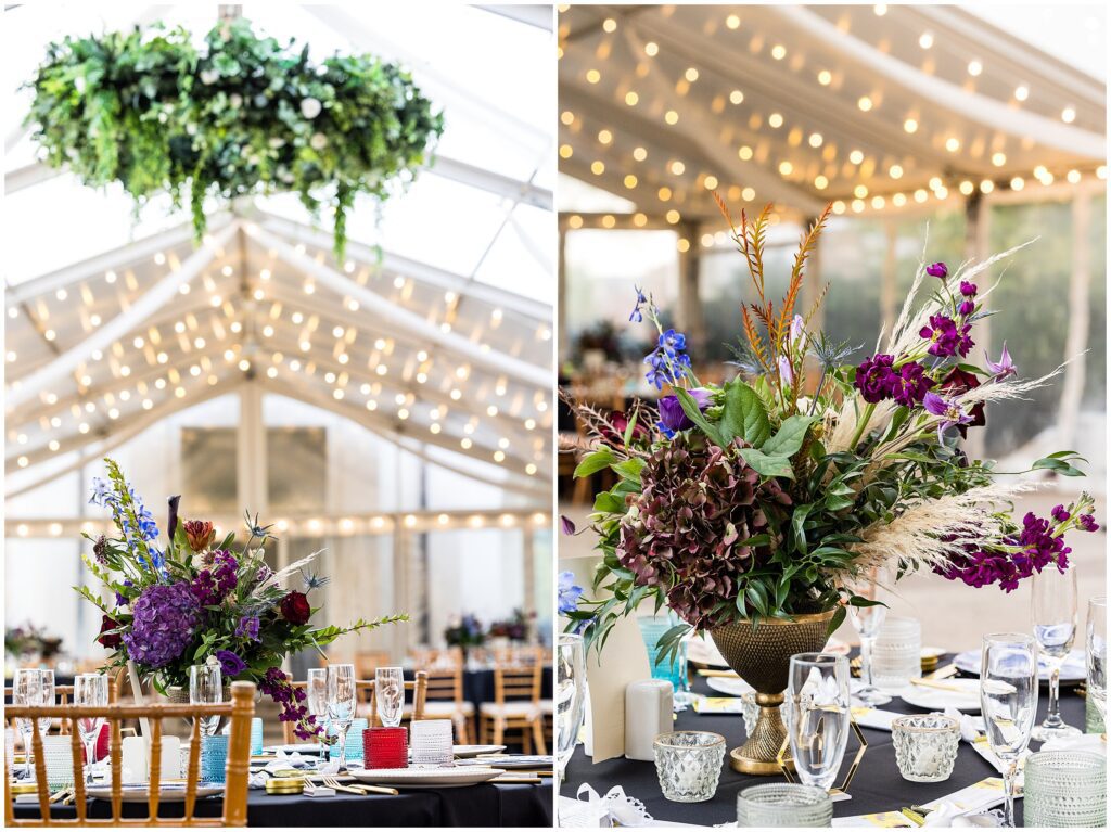 moody fall florals and reception details