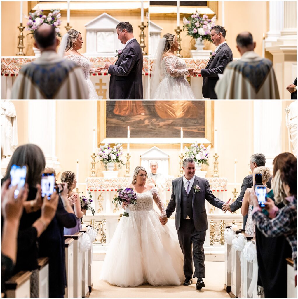 Ring exchange during wedding ceremony